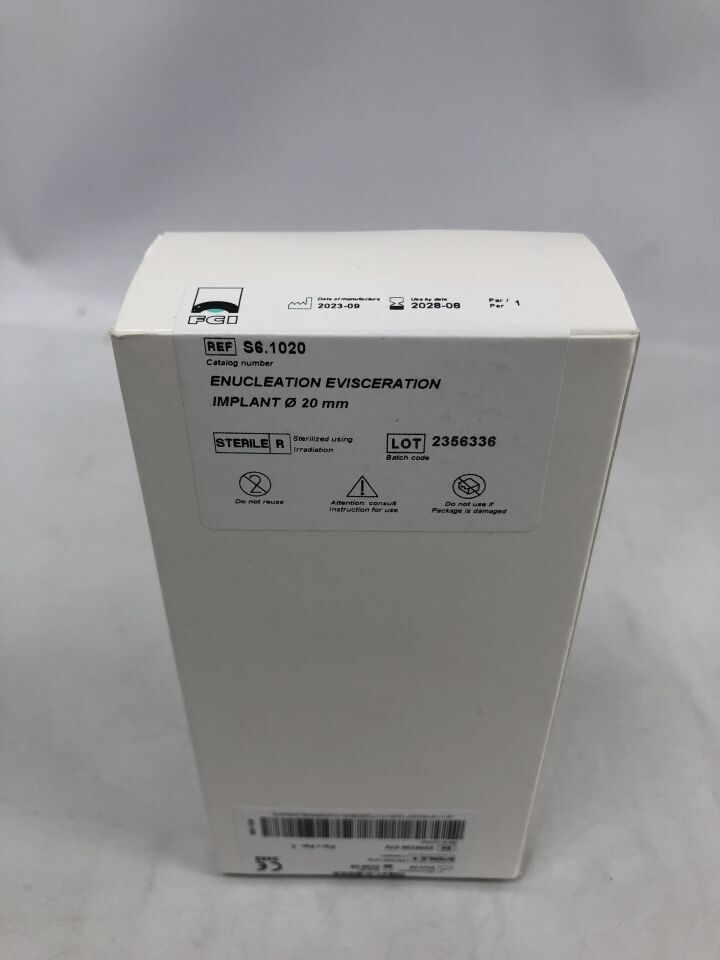 S6.1020 - FCI - Implante esférico de silicona para enucleación y evisceración de 20 mm (caja/1) - (Fecha de caducidad: 31/08/2028)