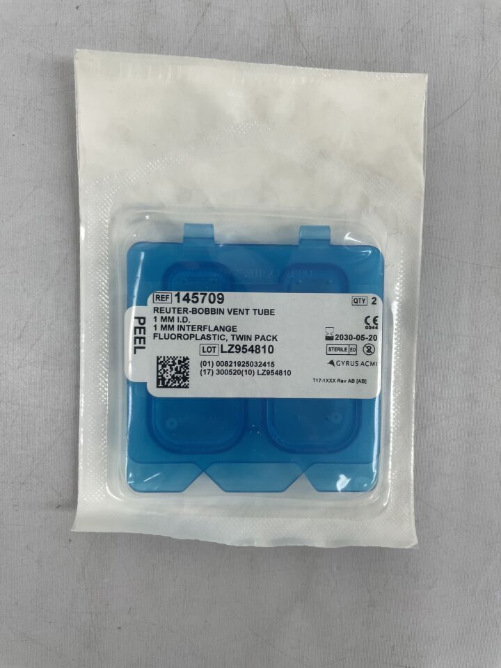 145709 - GYRUS ACMI - Reuter Bobbin Vent Tube 1mm I.D. 1mm Interflange Fluoroplastic twin pack, (EA) - ( Expiry Date: 2030-05-20 )