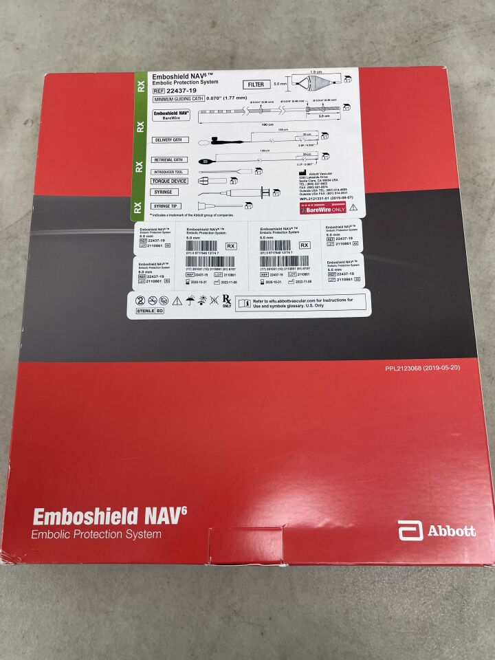 22437-19 - ABBOTT - Emboshield NAV6 Embolic Protection System 5.0 mm x 190 cm, (BX/1) - ( Expiry Date: 2025-10-31 )
