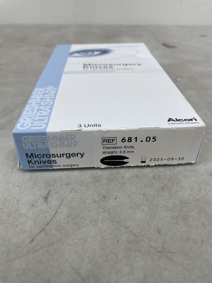 681.05 - ALCON - Grieshaber Ultrasharp Discission Knife, Straight, Reusable, (BX/3) - ( Expiry Date: 2025-09-30 )