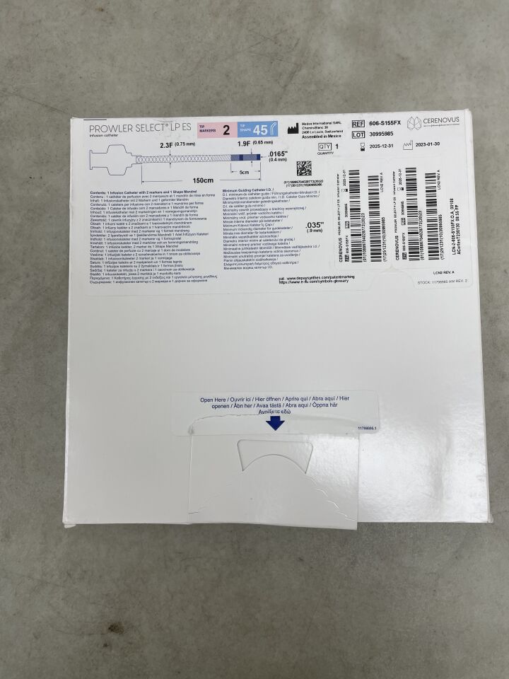 606-S155FX - CERENOVUS - Prowler Infusion Cath. 2.3F x 1.9F x 150cm, (BX/1) - ( Expiry Date: 2025-12-31 )