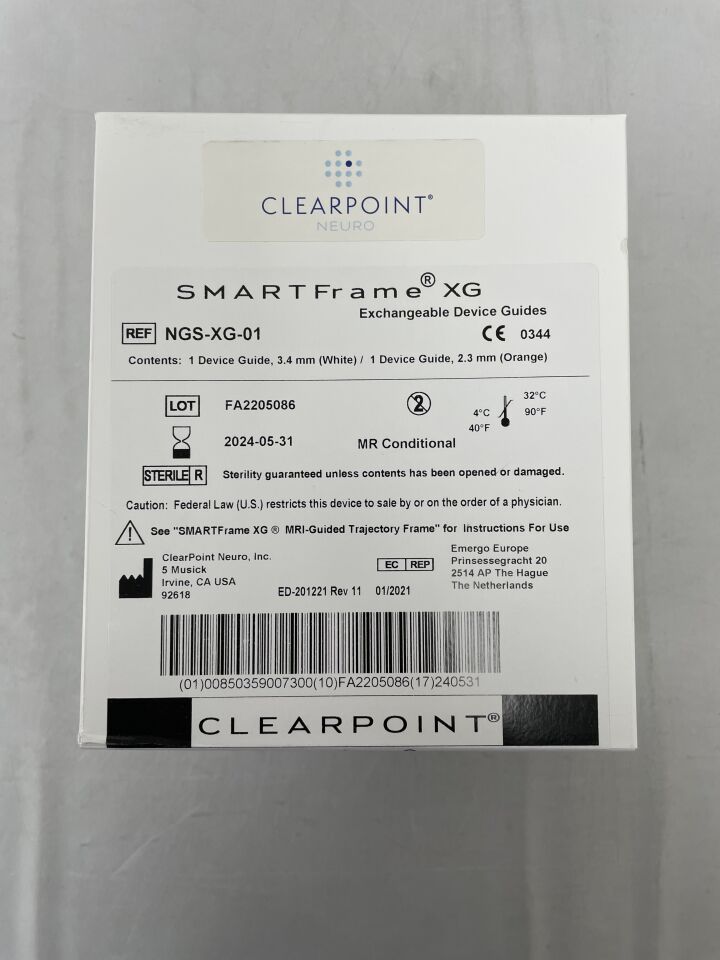 NGS-XG-01 - CLEARPOINT - SmartFrame XG Exchangeable Device Guides, 3.4mm (white), 2.3mm (orange), (BX/1) - ( Expiry Date: 2025-11-13 )