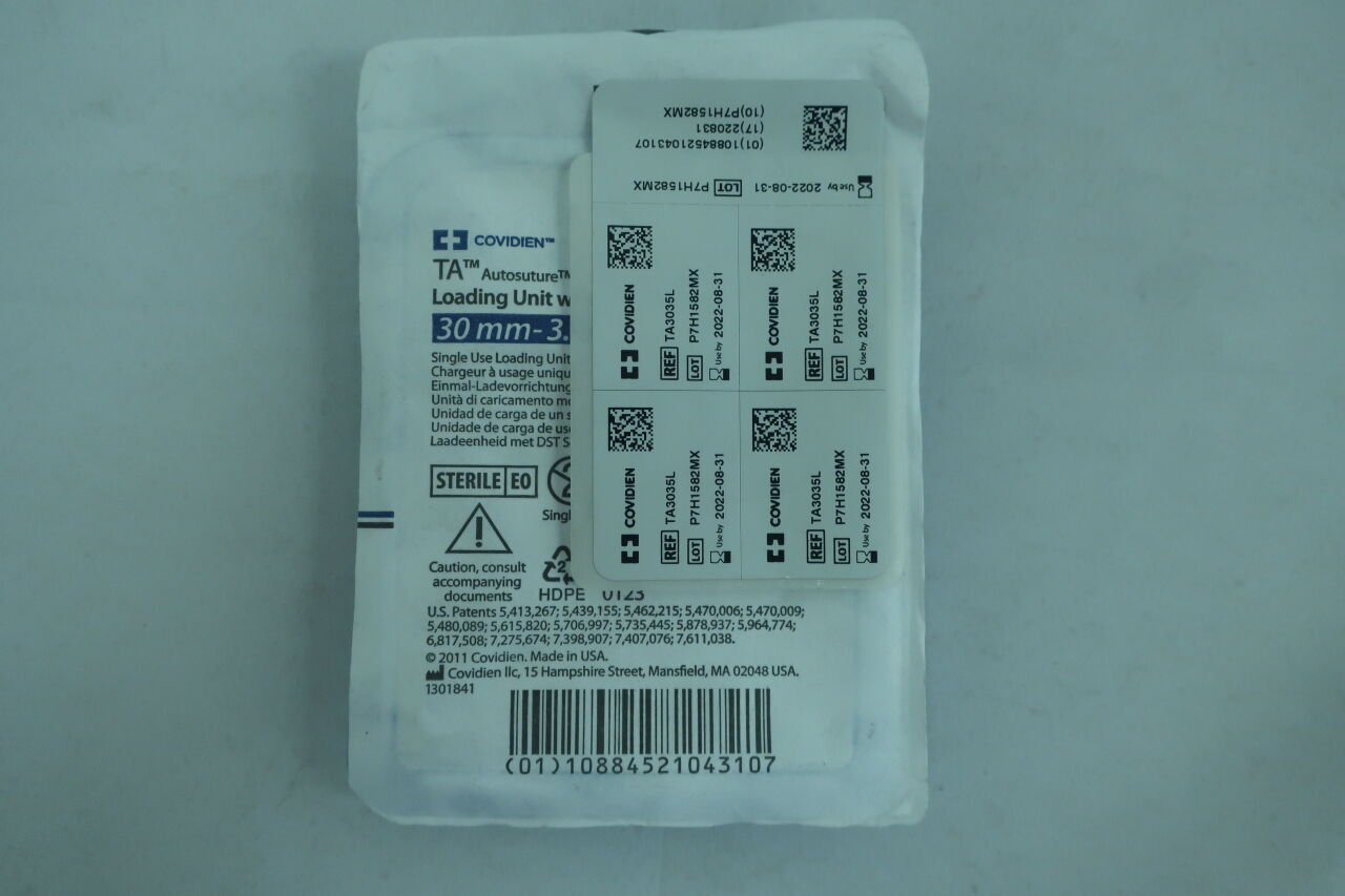 TA3035L - COVIDIEN - TA Single-Use Staple Loading Unit with DST Series Technology, 30 mm Size, (EA) - ( Expiry Date: 2025-11-30 )
