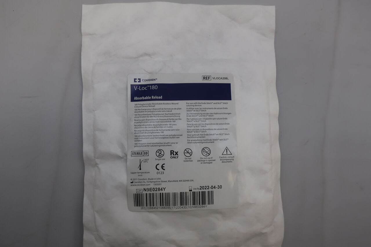 VLOCA208L - COVIDIEN - V-Loc 180 Absorbable Barbed Monofilament Wound Closure Device, 8 in. Length, Size 2-0, (EA) - ( Expiry Date: 2024-07-31 )
