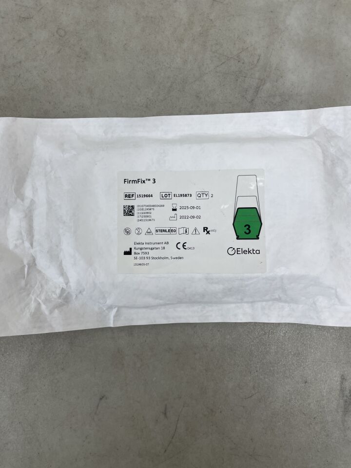 1519664 - ELEKTA - FirmFix 3 for Leksell Vantage Head Frame (2 Per Pack), (EA) - ( Expiry Date: 2025-09-01 )