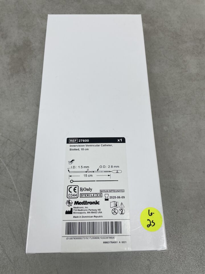 27600 - MEDTRONIC - Innervision Ventricular Catheter, Slotted, Barium Impregnated - 15cm, (BX/1) - ( Expiry Date: 2025-06-09 )