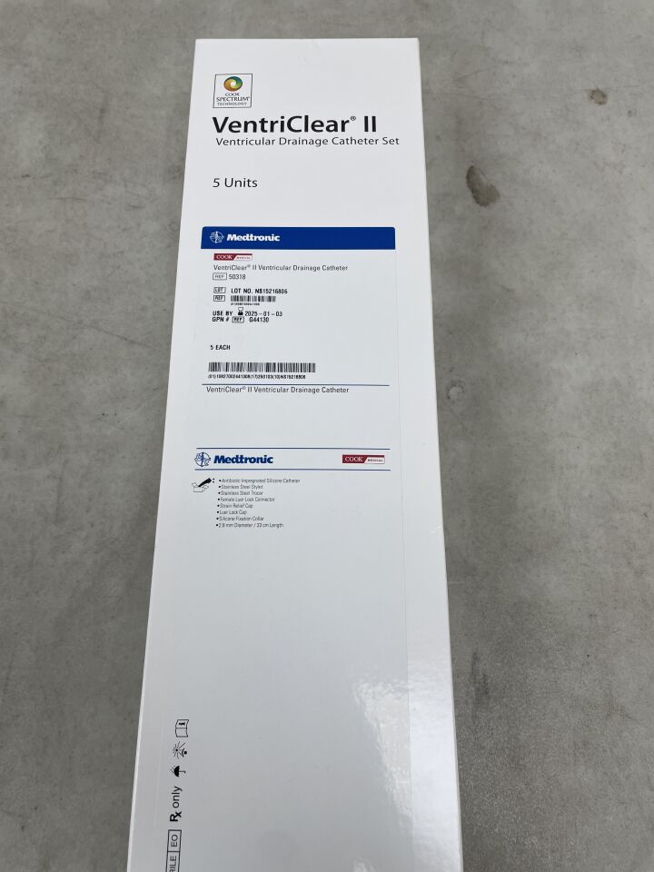 50318 - MEDTRONIC - Ventriclear II Ventricular Drainage Catheter, (BX/5) - ( Expiry Date: 2025-01-03 )