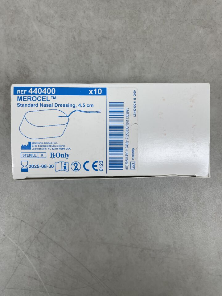 440400 - MEDTRONIC - Merocel Standard Nasal Dressing 4.5cm, (BX/10) - ( Expiry Date: 2025-08-30 )
