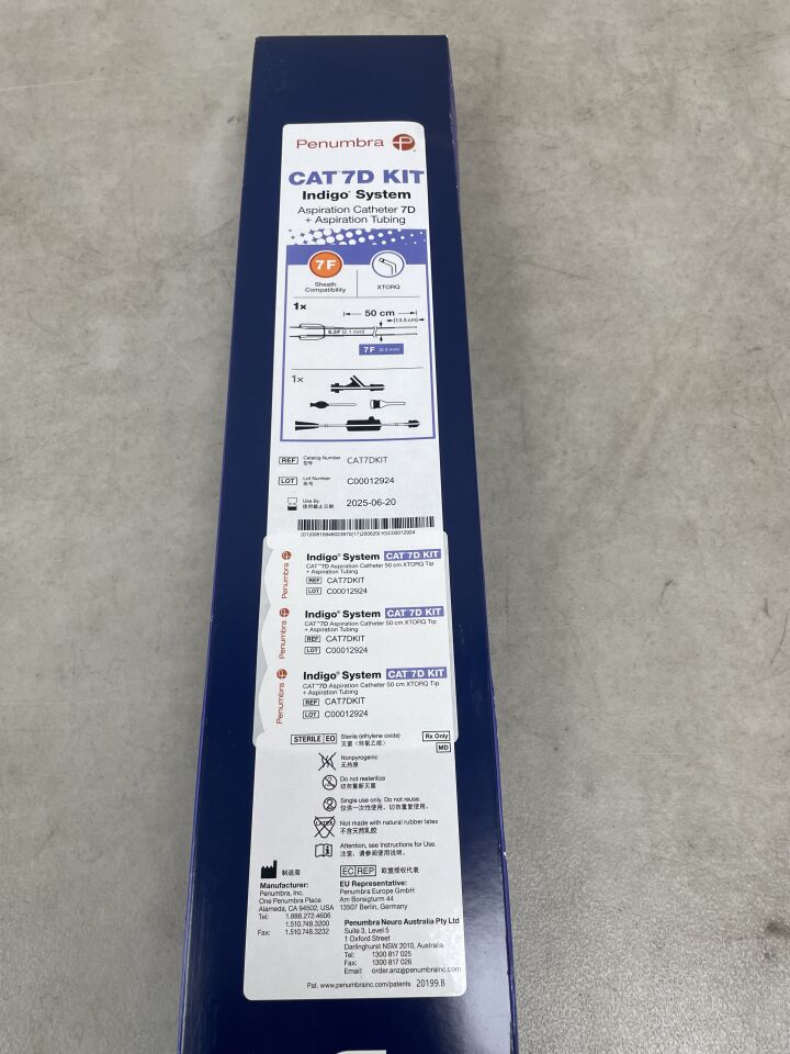CAT7DKIT - PENUMBRA - Indigo System CAT7D Aspiration Catheter 50cm XTORQ Tip & Aspiration Tubing, (BX/1) - ( Expiry Date: 2025-06-20 )