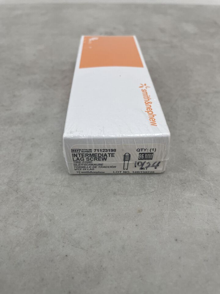 71123198 - SMITH & NEPHEW - Stainless Steel Intermediate Lag Screw, 95 mm Length, (BX/1)