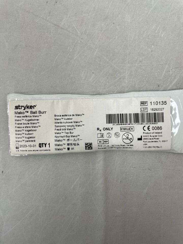 110135 - STRYKER - Mako Ball Burr, (EA) - ( Expiry Date: 2025-07-01 )