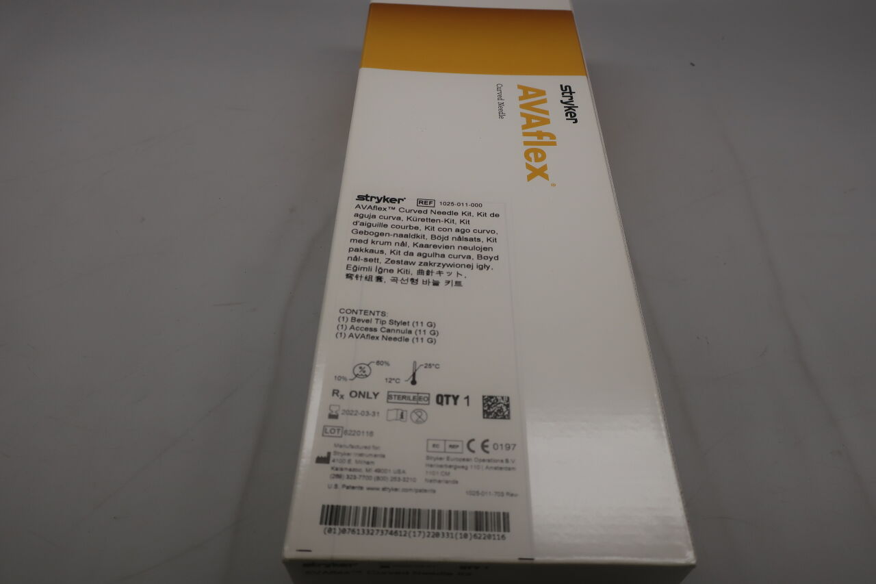 1025-011-000 - STRYKER - AVAflex Curved Needle Kit 11G, (BX/1) - ( Expiry Date: 2025-11-01 )