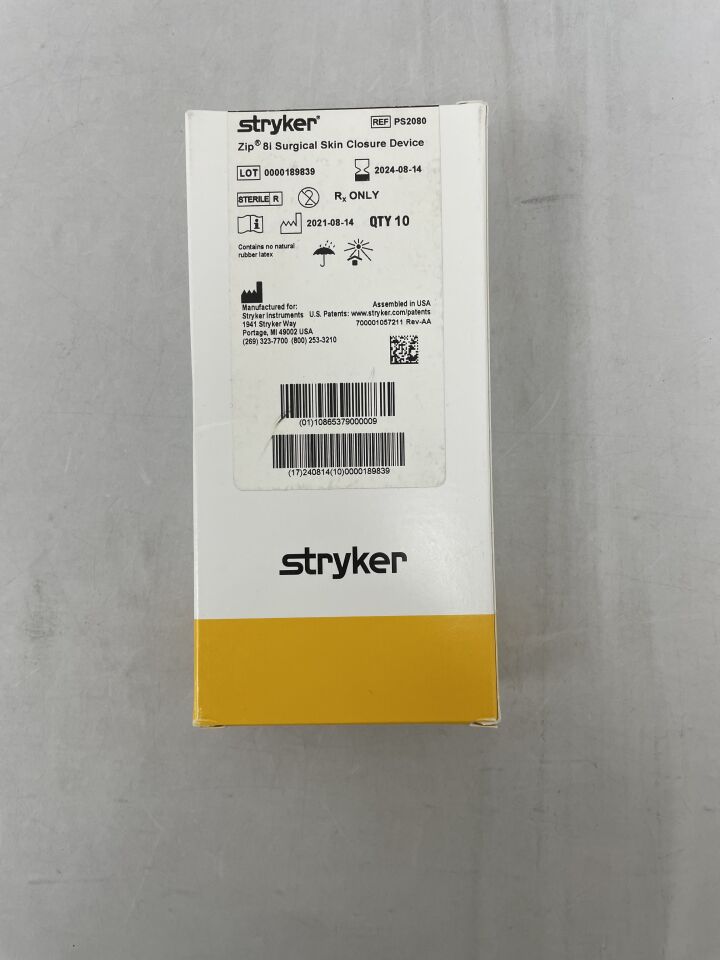PS2080 - STRYKER - ZipLine Zip 8i Surgical Skin Closure Device, (BX/10) - ( Expiry Date: 2024-08-18 )