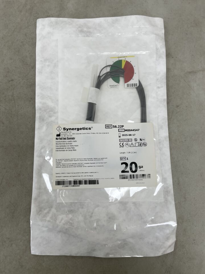 56.22P - SYNERGETICS - Synergetics 20G Endo Illuminator, Mid-Field, (EA) - ( Expiry Date: 2025-08-17 )