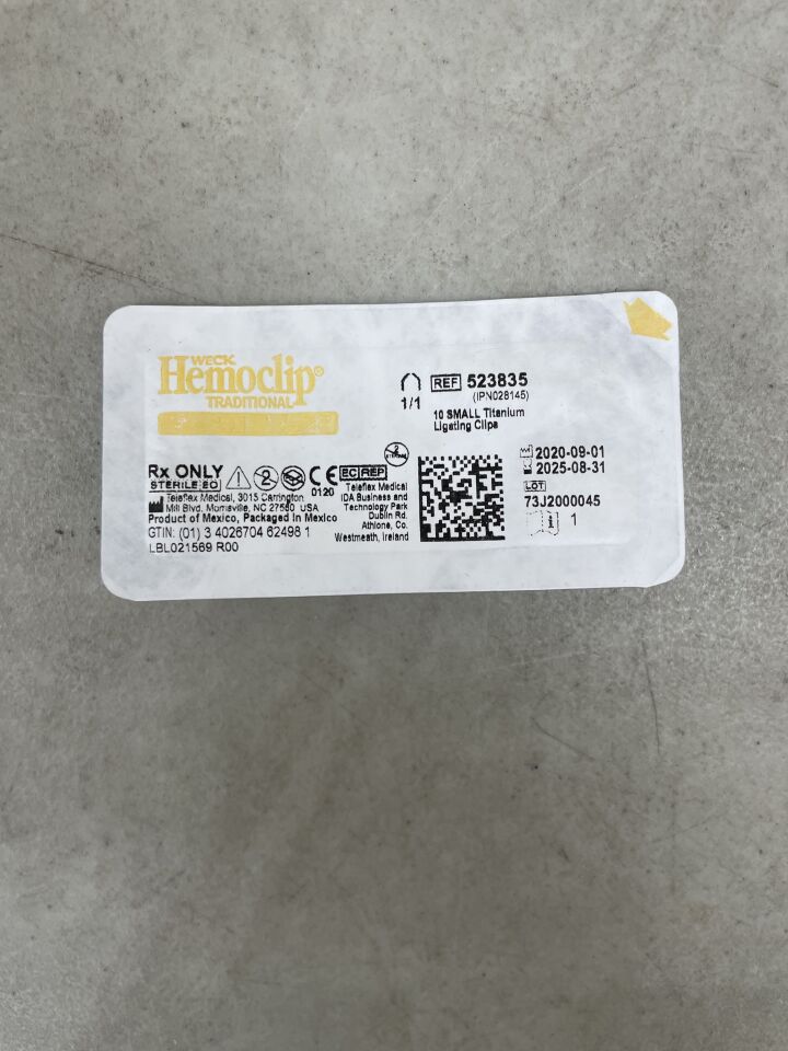 523835 - TELEFLEX - Hemoclip Traditional Titanium Ligating Clips, Small, (EA) - ( Expiry Date: 2025-08-31 )