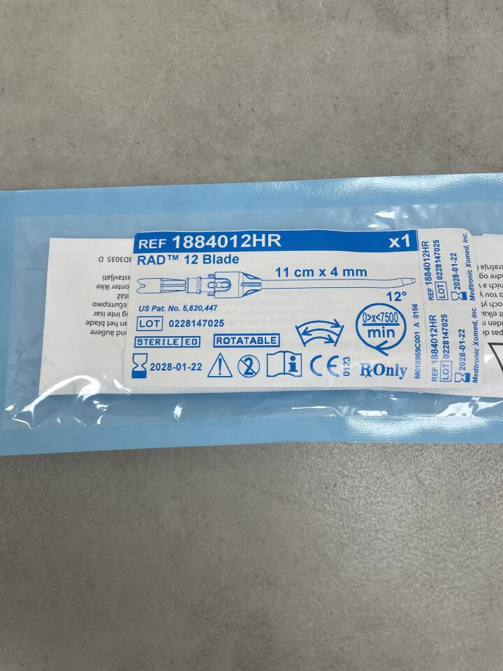 1884012HR - MEDTRONIC - RAD 12 Blade, 11cm x 4mm , ( EA ) - ( Expiry Date : 2027-01-22 )