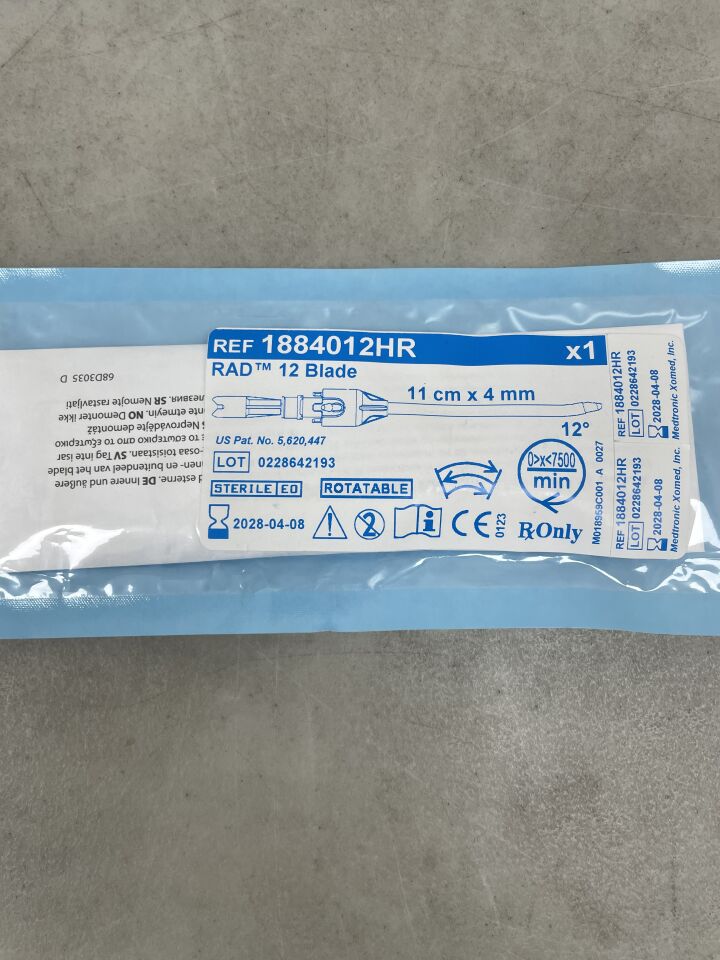 1884012HR - MEDTRONIC - RAD 12 Blade, 11cm x 4mm , ( EA ) - ( Expiry Date : 2028-04-08 )