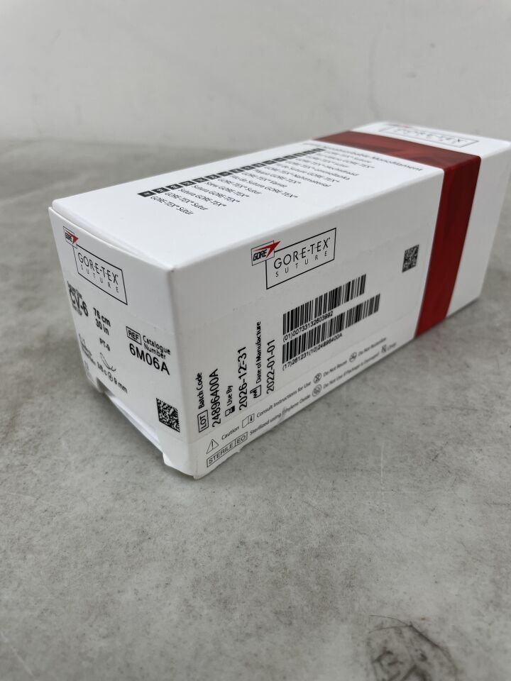6M06A - GORE - Gore-Tex Non-Absorbable Monofilament ePTFE Suture, Size 5-0, 30 in. Thread Length, (BX/12) - ( Expiry Date: 2026-12-31 )