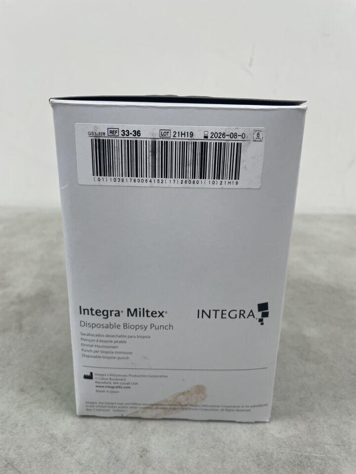 33-36 - INTEGRA - Punzón para biopsia Miltex, 6 mm, (caja de 50) - (Fecha de caducidad: 01/08/2026)