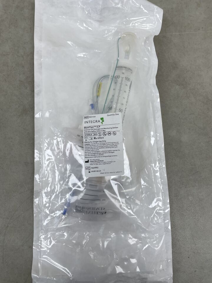 INS1100 - INTEGRA - MoniTorr ICP External CSF Drainage and Monitoring System with Anti-Reflux Valve, (EA) - ( Expiry Date: 2026-05-31 )