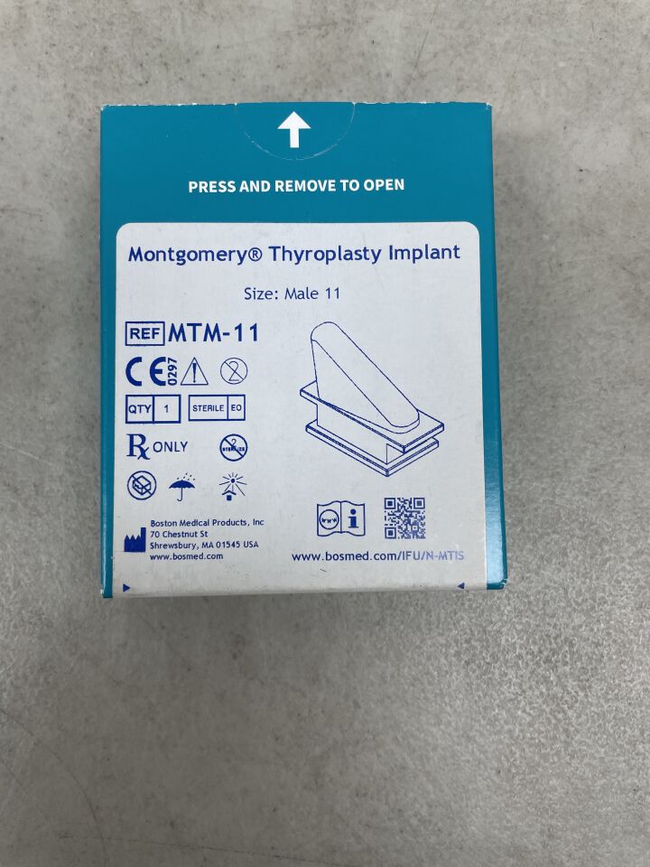 MTM-11 - BOSTON MEDICAL - Montgomery Thyroplasty Implant, Male 11, (BX/1)