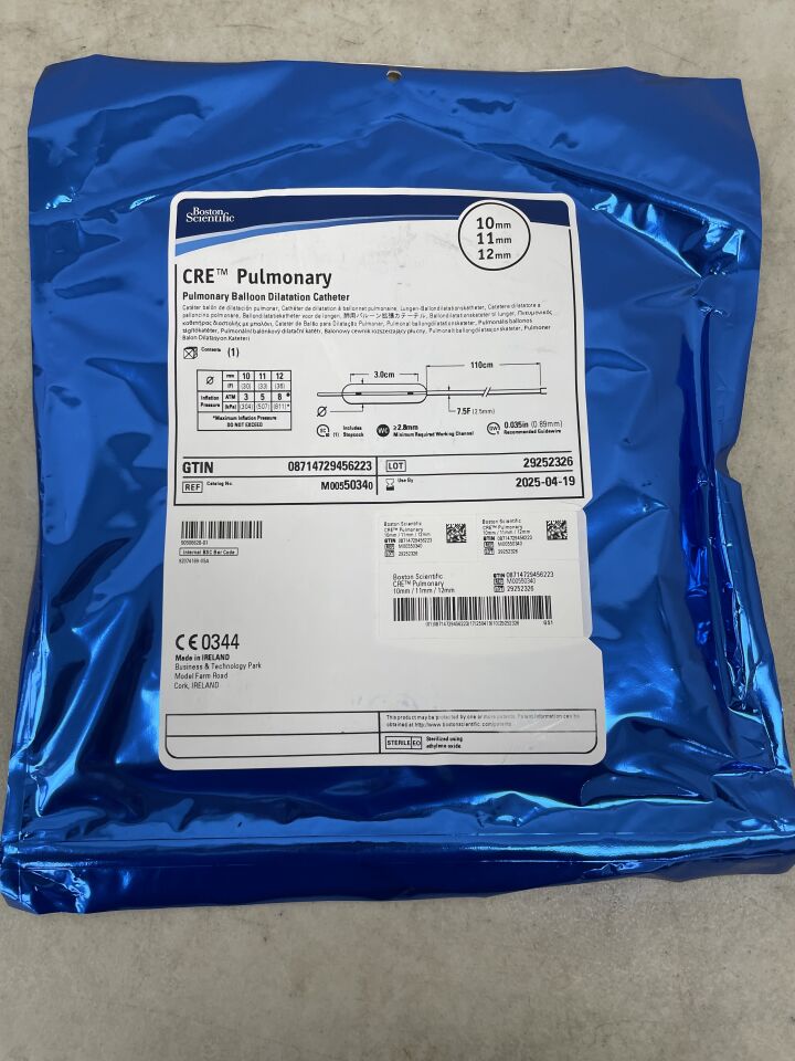 5034 - BOSTON SCIENTIFIC - CRE Pulmonary Balloon Dilatation Catheter - 10mm x 11mm x 12mm, (EA) - ( Expiry Date: 2025-04-19 )
