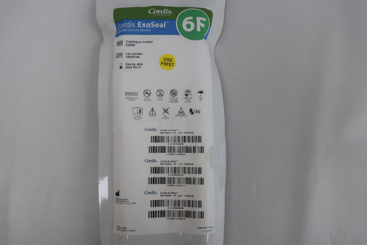 EX600 - CORDIS - ExoSeal Vascular Closure Device, 6F, (EA) - ( Expiry Date: 2025-10-31 )
