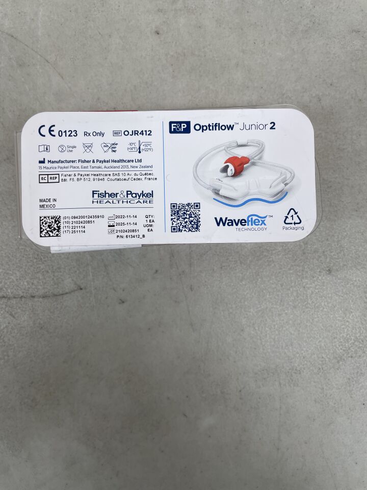 OJR412 - FISHER & PAYKEL - Optiflow Junior 2 Nasal Cannula, Size S , (EA) - ( Expiry Date: 2025-11-14 )