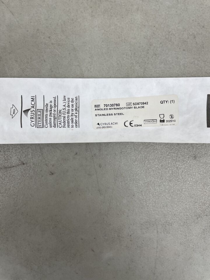 70130780 - GYRUS ACMI - Angled Myringotomy Blade, (EA) - ( Expiry Date: 2025-10-01 )