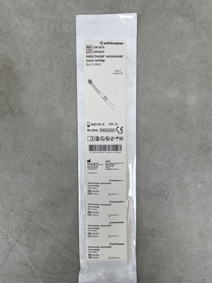 OM-8176 - SMITH & NEPHEW - PerfectPasser MagnumWire Suture Cartridge, Blue Co-Braid, (EA) - ( Expiry Date: 2025-05-13 )