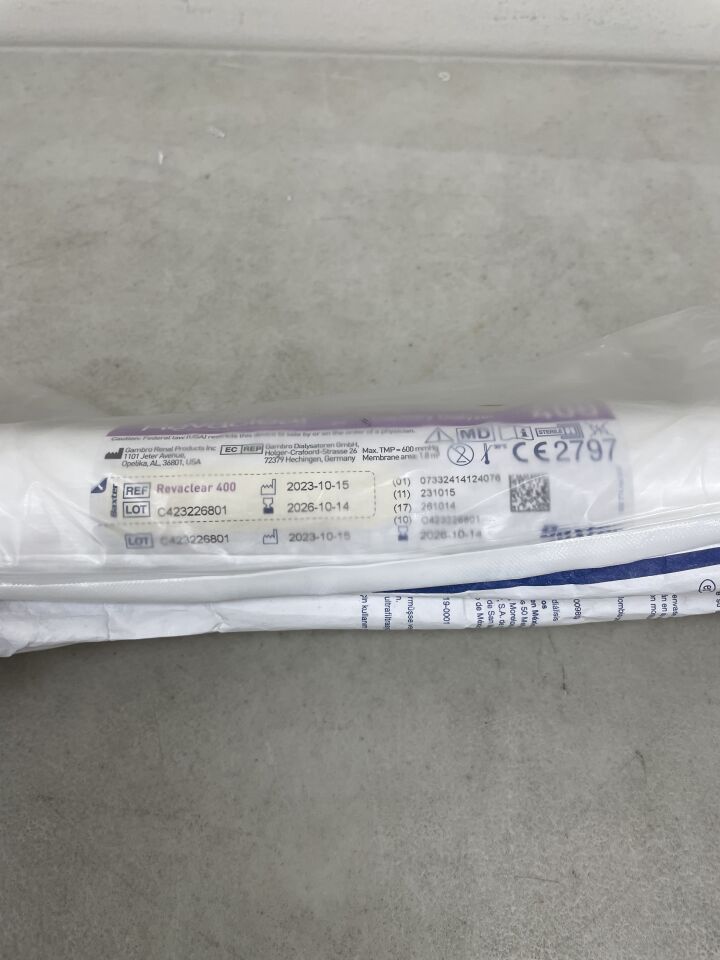 114746L - BAXTER - Revaclear 400 Dialyzer, (EA) - ( Expiry Date: 2026-10-14 )