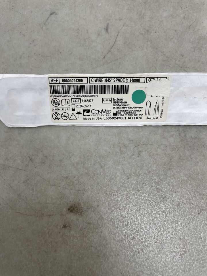 505024300 - CONMED - C-Wire Pak Double-Ended Orthopedic Wire, 0.045 in. Size, 5 in. Length, () - ( Expiry Date: 2026-05-17 )