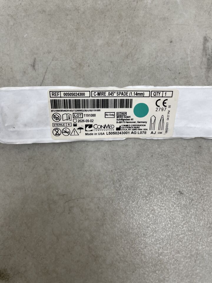 505024300 - CONMED - C-Wire Pak Double-Ended Orthopedic Wire, 0.045 in. Size, 5 in. Length, () - ( Expiry Date: 2026-09-02 )