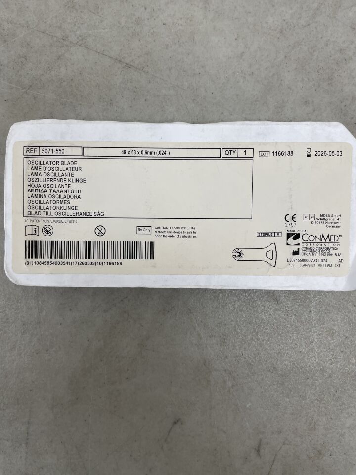 5071-550 - CONMED - Oscillator Blade 49 x 63x .6mm, (EA) - ( Expiry Date: 2026-05-03 )