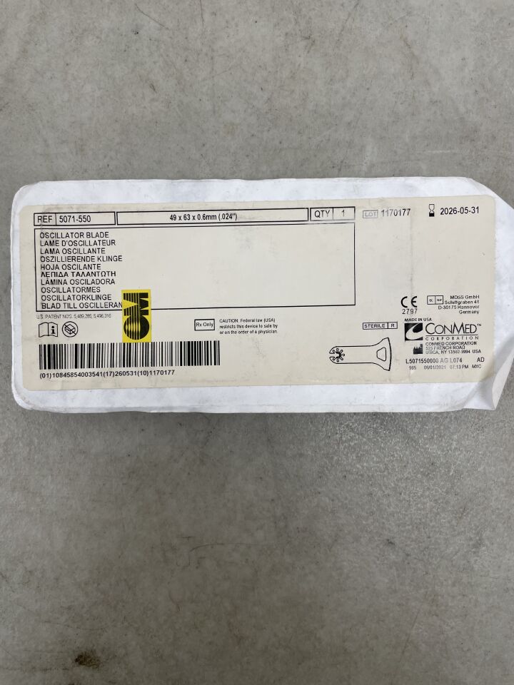 5071-550 - CONMED - Oscillator Blade 49 x 63x .6mm, (EA) - ( Expiry Date: 2026-05-31 )