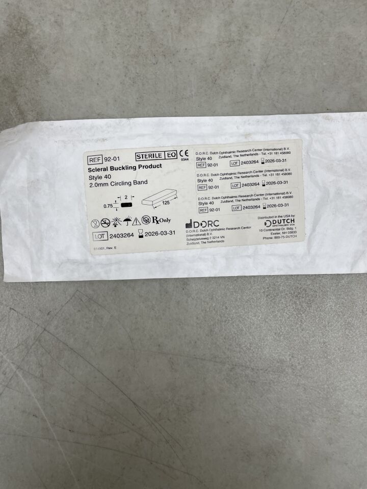 92-01 - DORC - Productos de cerclaje escleral, banda de 2,0 mm (unidades) - (Fecha de caducidad: 31/03/2026)