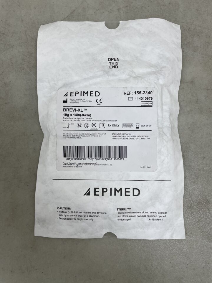 155-2340 - EPIMED - Brevi-XL 19g x 14" / R.K. ™ 16 TW X 3.5" w/ plastic LOR, (EA) - ( Expiry Date: 2026-08-29 )