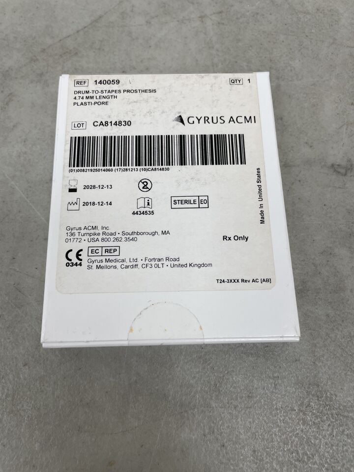 140059 - GYRUS ACMI - Drum-to-Stapes PORP Prostheses, 4.75 mm Length, (BX/1) - ( Expiry Date: 2028-12-13 )