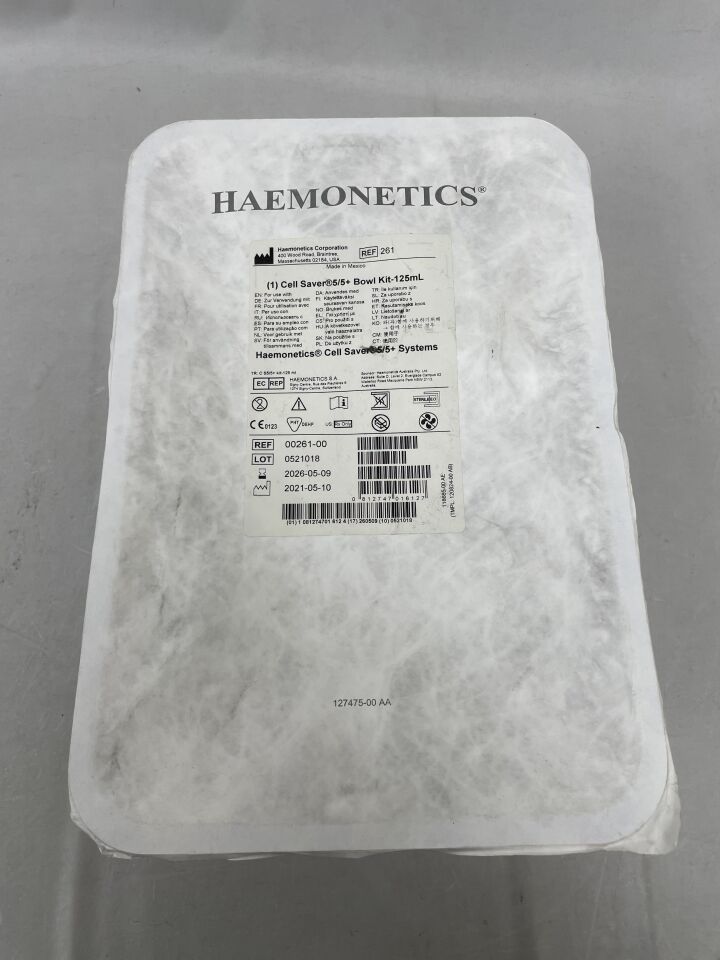 00261-00 - HAEMONETICS - Kit de recipiente Cell Saver 5/5+ de 125 ml (unidad) - (Fecha de caducidad: 09/05/2026)