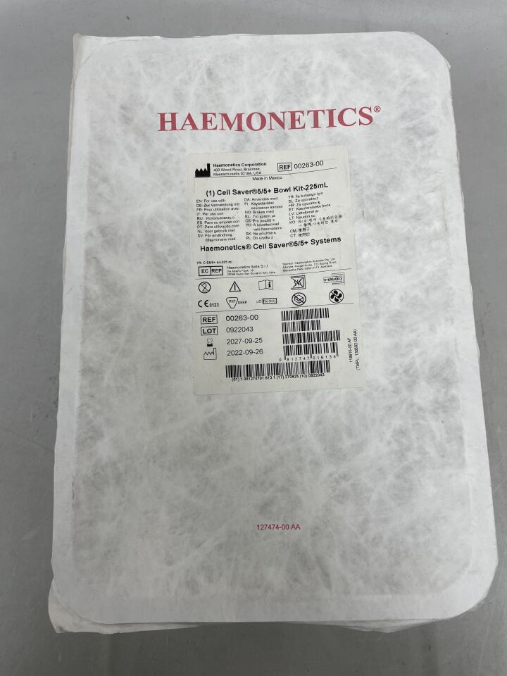 00263-00 - HAEMONETICS - Kit de recipiente Cell Saver 5/5+ de 225 ml (unidad) - (Fecha de caducidad: 25/09/2027)