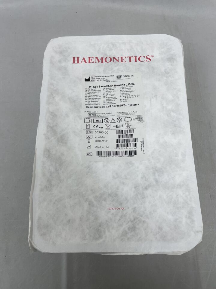 00263-00 - HAEMONETICS - Kit de recipiente Cell Saver 5/5+ de 225 ml (unidad) - (Fecha de caducidad: 11/07/2028)