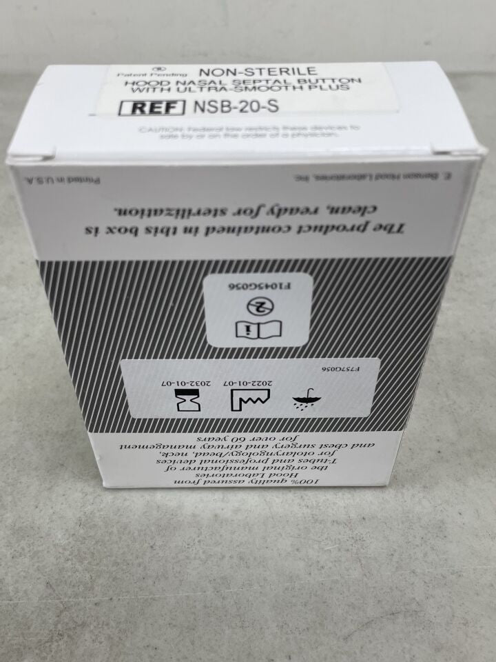 NSB-20-S - HOOD - Botón septal nasal con Ultra-Smooth Plus, 20 mm, (Caja/1) - (Fecha de caducidad: 07/01/2032)