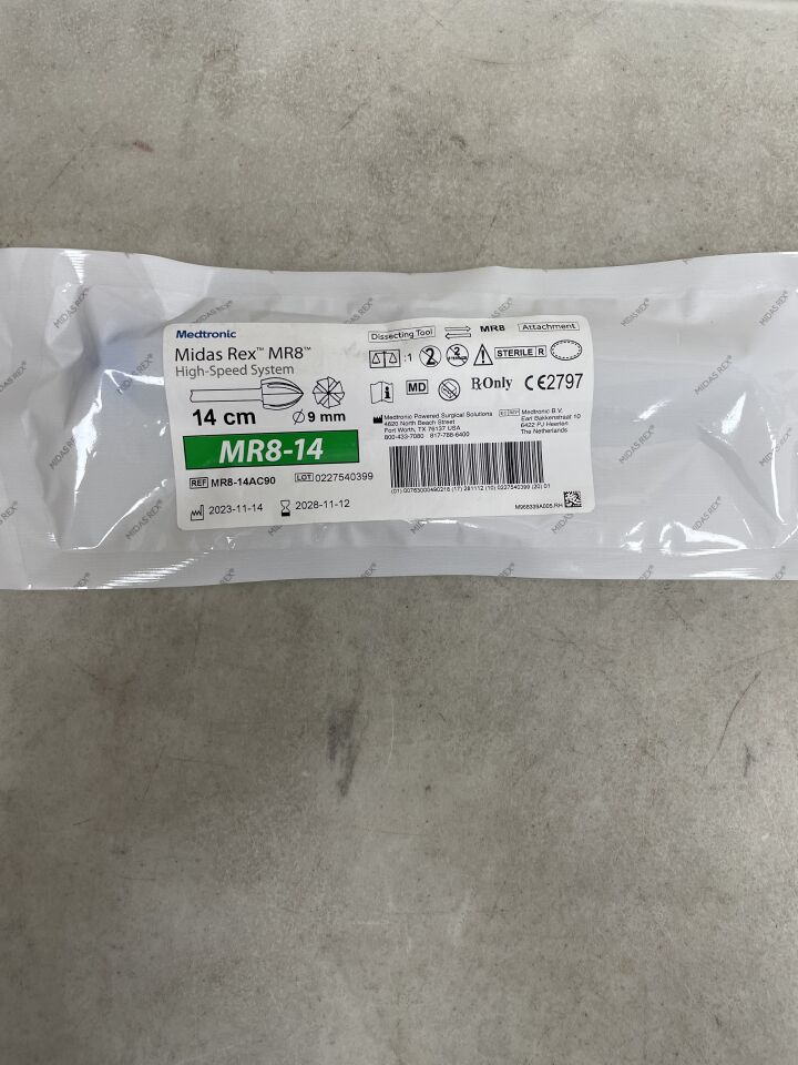 MR8-14AC90 - MEDTRONIC - Midas Rex MR8 High-Speed Surgical Tool, Acorn Cutting Burr, 14cm x 9mm , ( EA ) - ( Expiry Date : 2028-11-12 )
