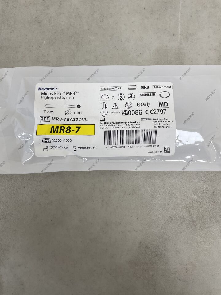 MR8-7BA30DCL - MEDTRONIC - Midas Rex MR8 Long Ball Diamond Coarse Cutting Burr, 3 mm Head Diameter, 7 cm Shaft Length , ( EA ) - ( Expiry Date : 2030-03-12 )