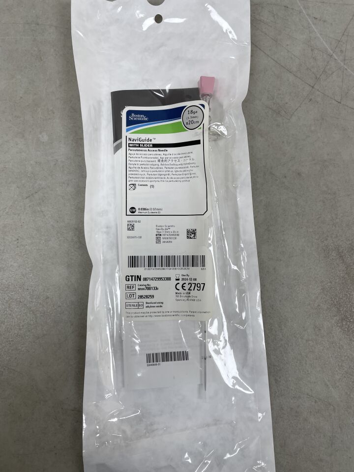 700133 - BOSTON SCIENTIFIC - Naviguide Percutaneous Access Needle with Slider, 18G x 20cm, (EA) - ( Expiry Date: 2024-12-08 )