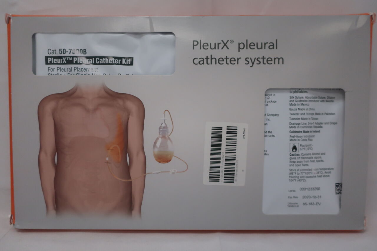 50-7000B - CAREFUSION - Pleurx Pleural Drainage Kit, 15.5 Fr, () - ( Expiry Date: 2025-02-28 )
