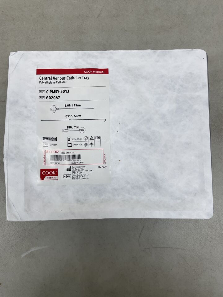 G02067 - COOK - Pressure Monitoring Set and Tray, 5Fr x 15cm, (EA) - ( Expiry Date: 2024-08-01 )
