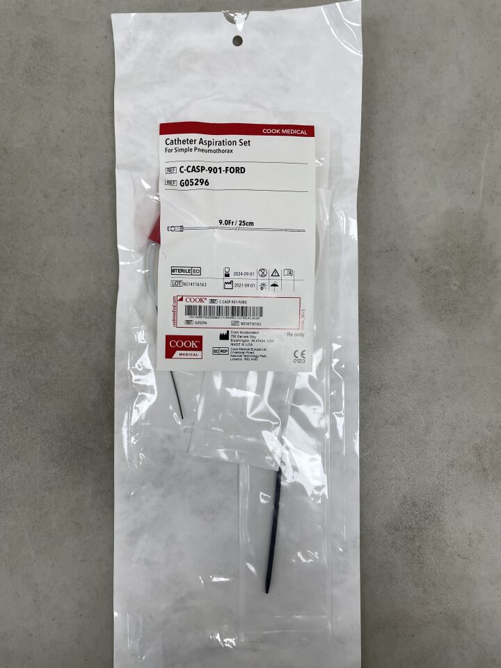 G05296 - COOK - Catheter Aspiration Set, Seldinger Placement 9F x 25cm, (EA) - ( Expiry Date: 2024-09-01 )