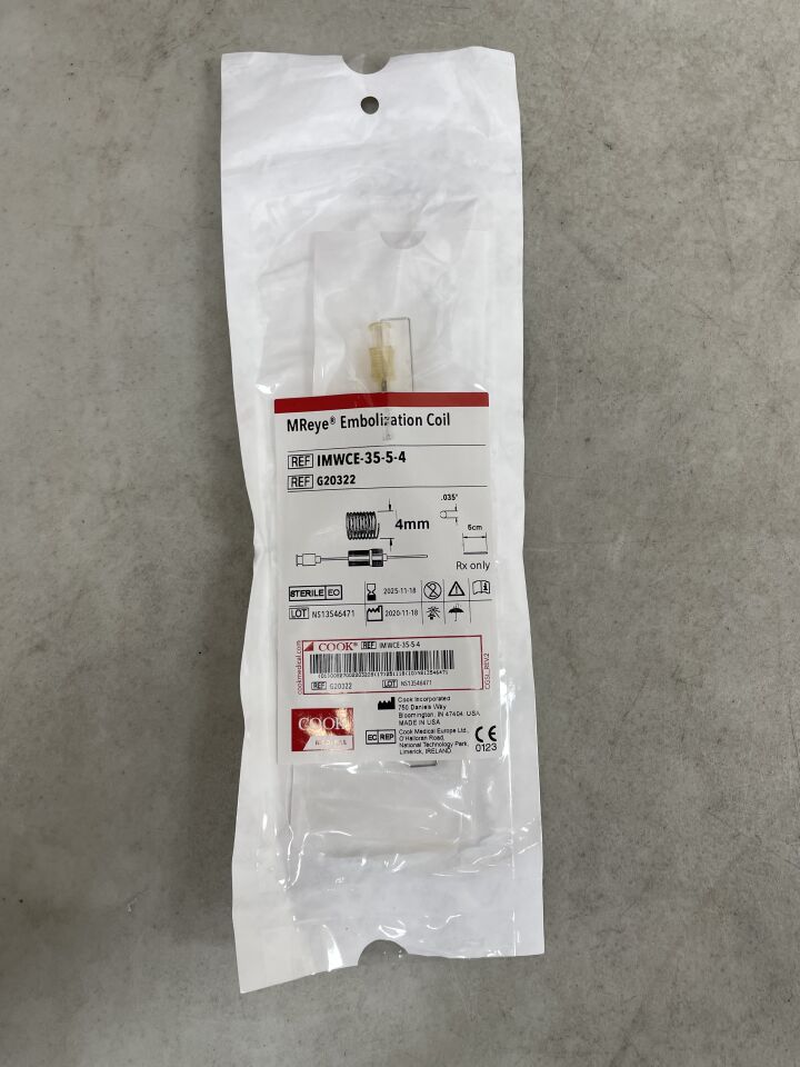 G20322 - COOK - MReye Embolization Coil, 5cm x 4mm, (EA) - ( Expiry Date: 2025-11-18 )