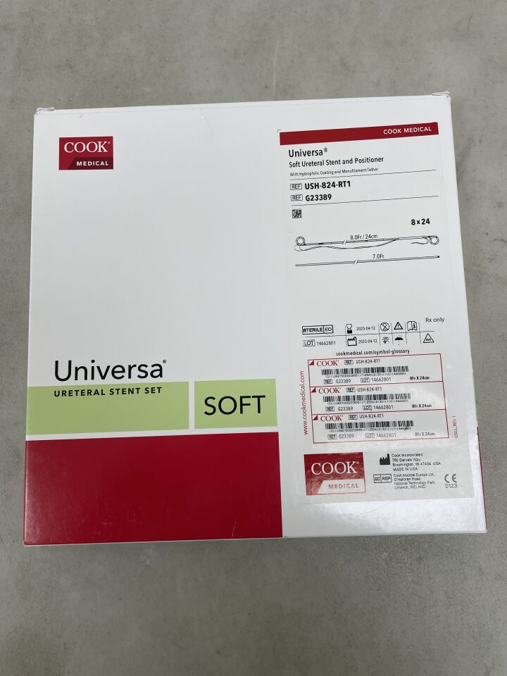 G23389 - COOK - Universa Soft Ureteral Stent and Postioner, 8F x 24cm, (BX/1) - ( Expiry Date: 2025-04-12 )